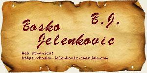 Boško Jelenković vizit kartica